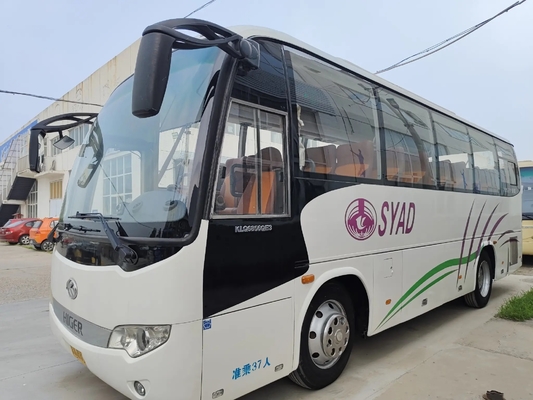 Mesin Yuchai Bus Komersial Bekas 200hp Rak Bagasi 37 Kursi Warna Putih Penggerak Tangan Kiri Higer Bus KLQ6856