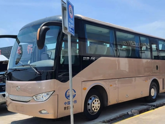 Bus Diesel Bekas 2015 Tahun Standar Emisi EURO IV 35 Kursi Penyegelan Jendela Bus Warna Sampanye Ankai HFF6859