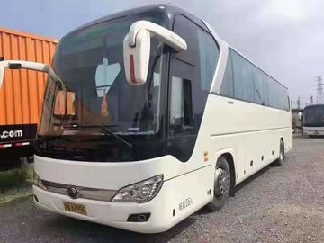 Yutong 6122 Seri 55 Kursi Pelatih Tangan Kedua Bus Diesel LHD 2017 Tahun Warna Putih Kursi Mewah Dengan Pintu Otomatis